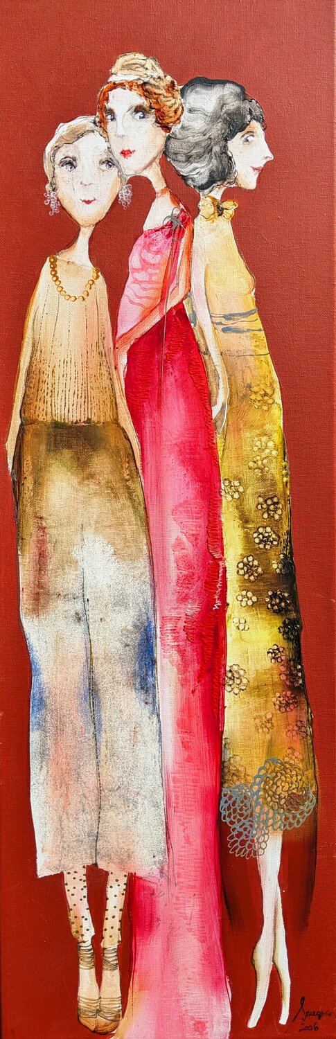 Mesdames  Simone, Ursula et Ida Sniege Original painting for sale