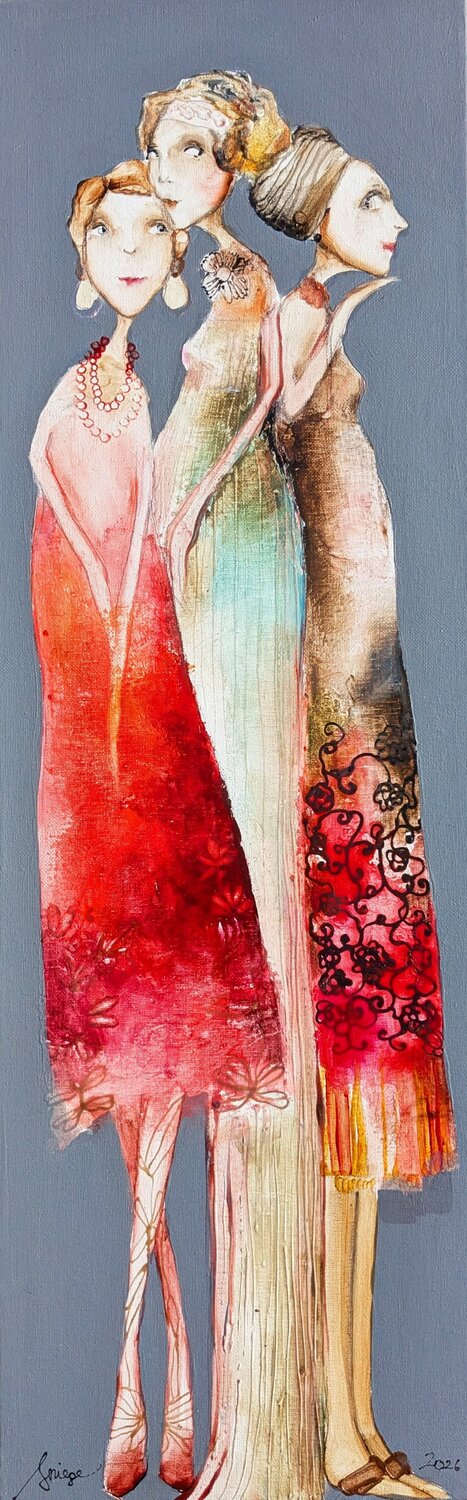 Mesdames  Carra, Odile  et Lucille Sniege Original painting for sale