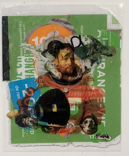 Homme tenant un crane - Vanité selon Frans Hals by Nental, Painting for Sale on Select