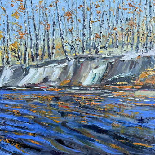 Aspen River by Lisa Elley, Painting for Sale on Select