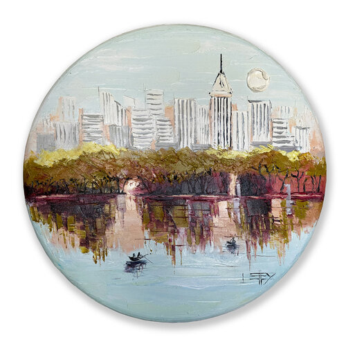 New York City Sunset by Lisa Elley, Painting for Sale on Select