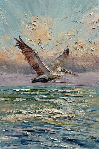 Wings Over Low Tide by Lisa Elley, Painting for Sale on Select