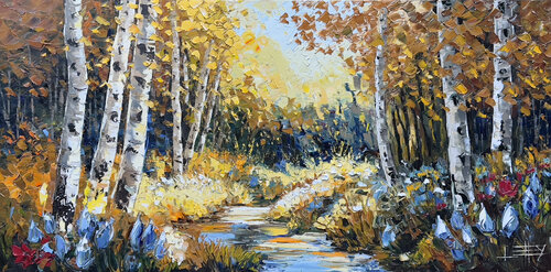 Echoes of Golden Light by Lisa Elley, Painting for Sale on Select