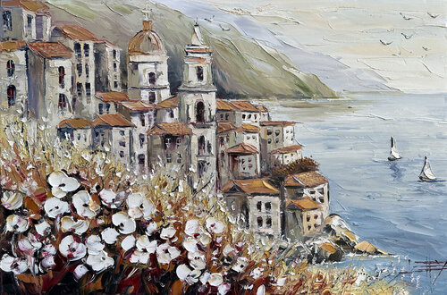 Crowned by Coastal Light by Lisa Elley, Painting for Sale on Select