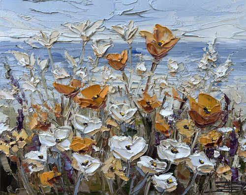 Full Bloom by the Sea by Lisa Elley, Painting for Sale on Select