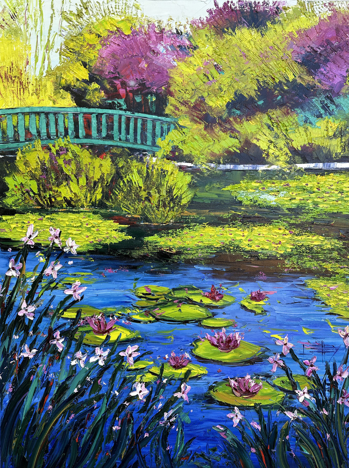 Waterlily Garden Lisa Elley Original painting for sale