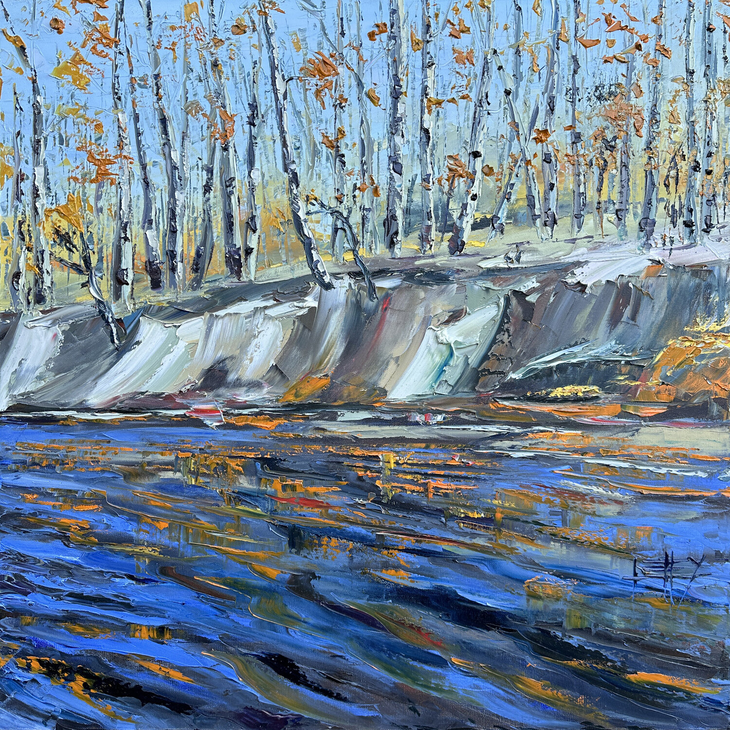 Aspen River Lisa Elley Original painting for sale