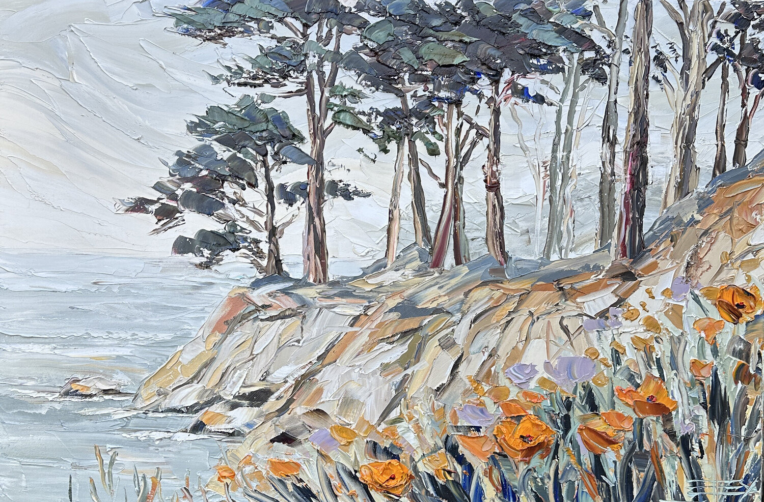 Cliffside Quiet Lisa Elley Original painting for sale