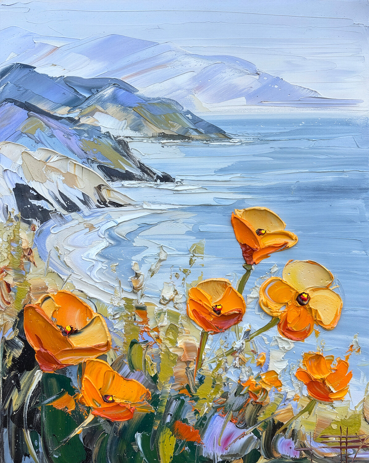 Coastline in Bloom Lisa Elley Original painting for sale