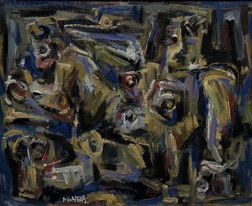 032-Desnudo y Azul by Carlos Montoya, Painting for Sale on Select