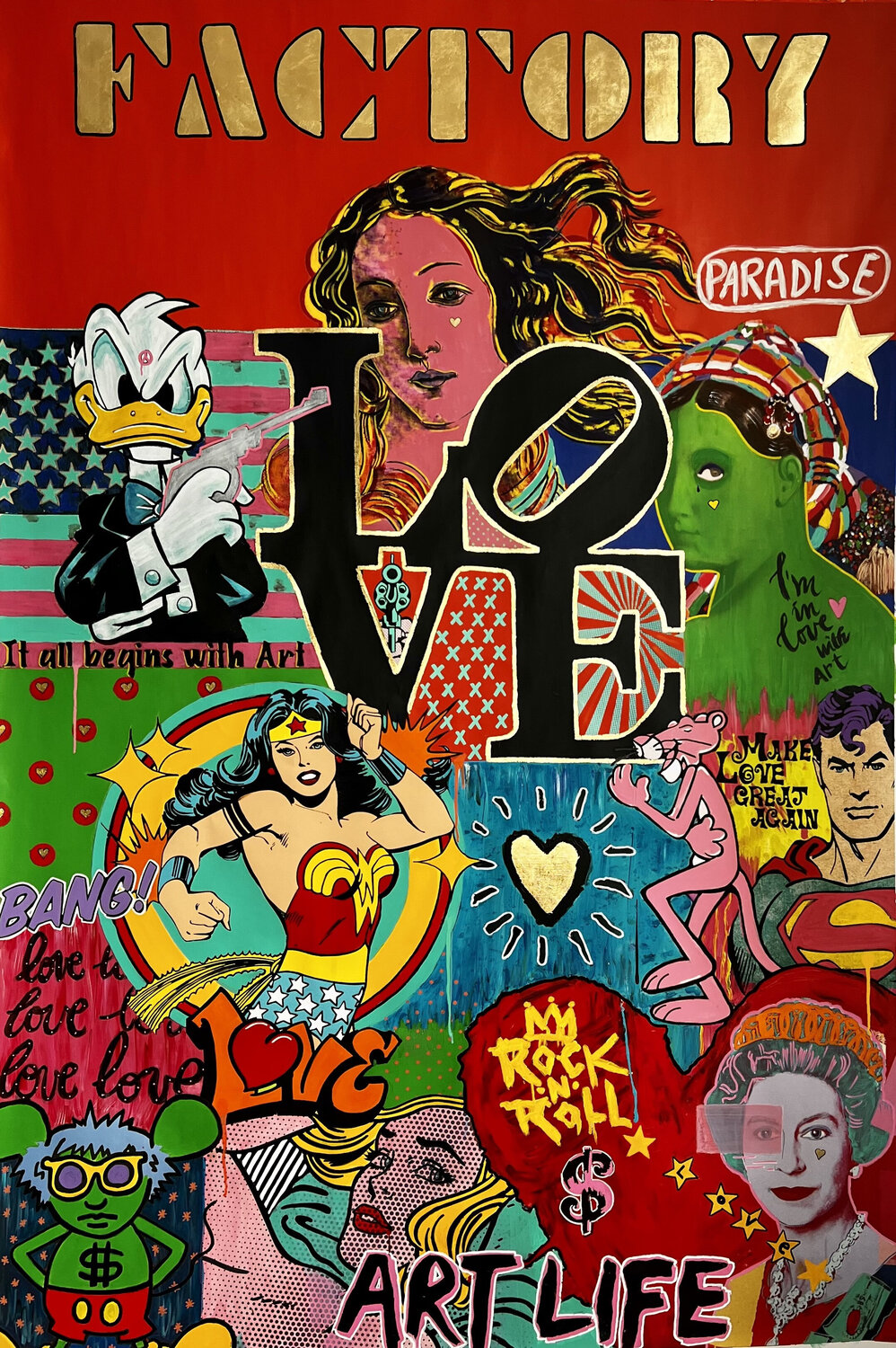POP PARADISE jo y posso Original painting for sale