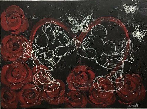 Mickey love by Fabienne Dagnet, Painting for Sale on Select