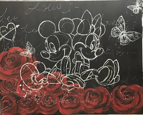 Mickey love for ever by Fabienne Dagnet, Painting for Sale on Select