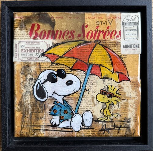 Snoopy at the sea by Fabienne Dagnet, Painting for Sale on Select