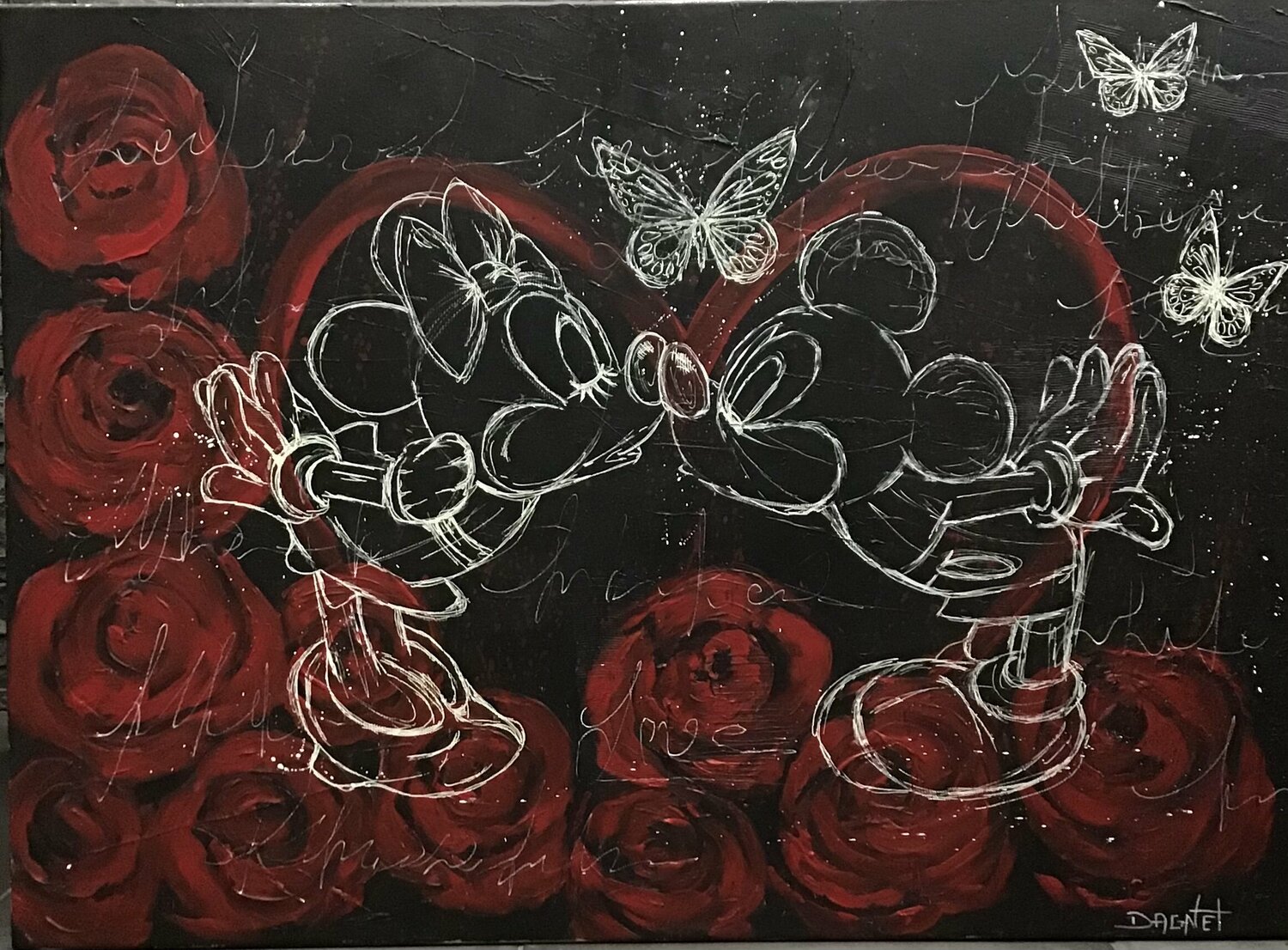 Mickey love Fabienne Dagnet Original painting for sale