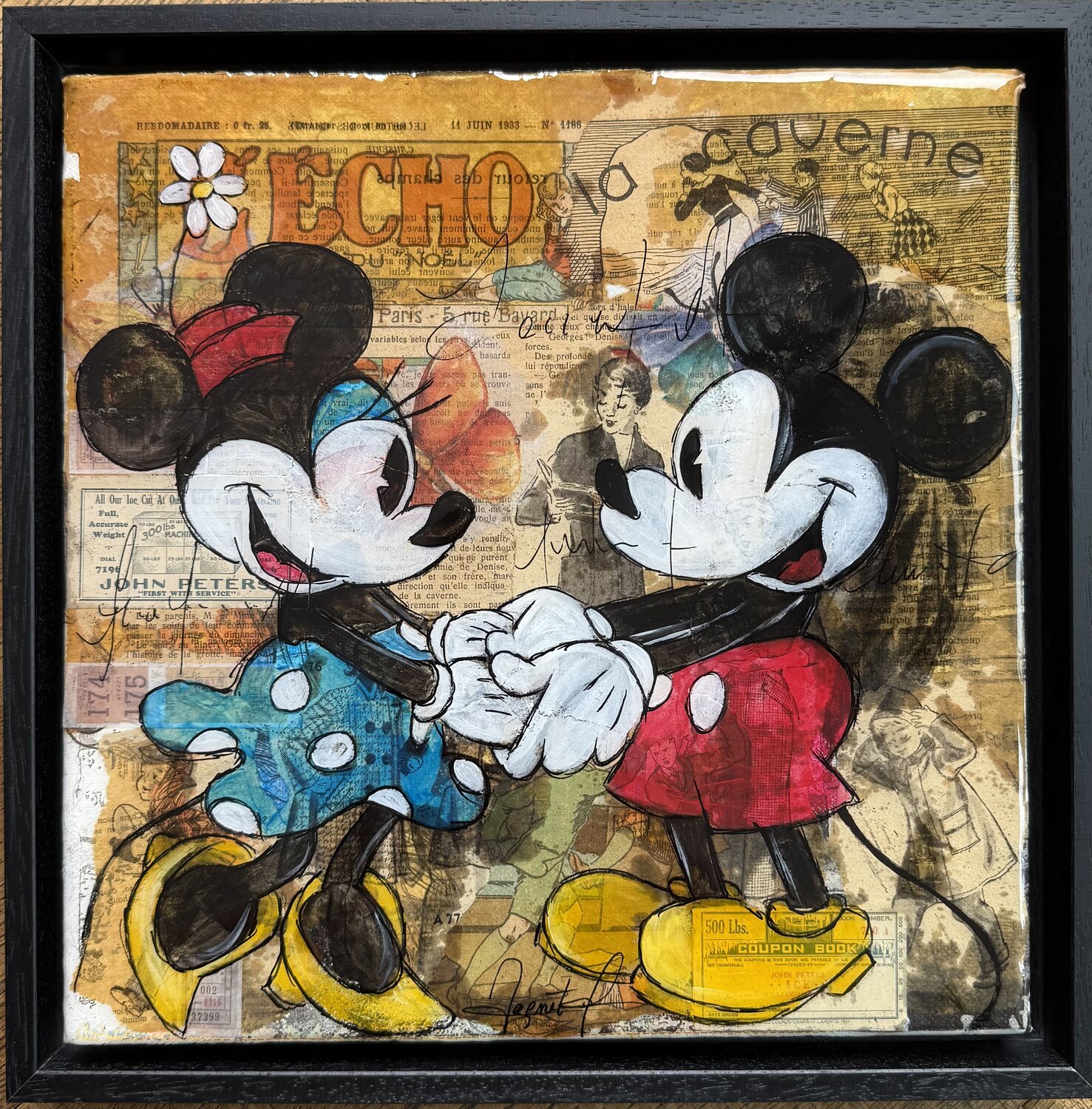 Mickey and Minnie Fabienne Dagnet Original painting for sale
