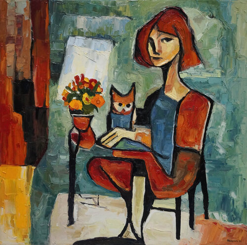 Silent Companion by Christos Baloukos, Painting for Sale on Select