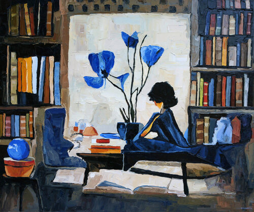 Where Thoughts Bloom by Christos Baloukos, Painting for Sale on Select