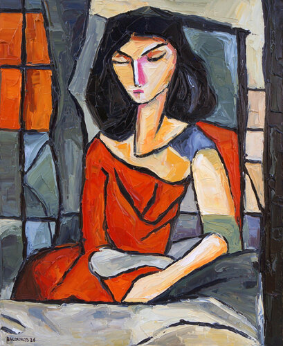 Red Silence by Christos Baloukos, Painting for Sale on Select