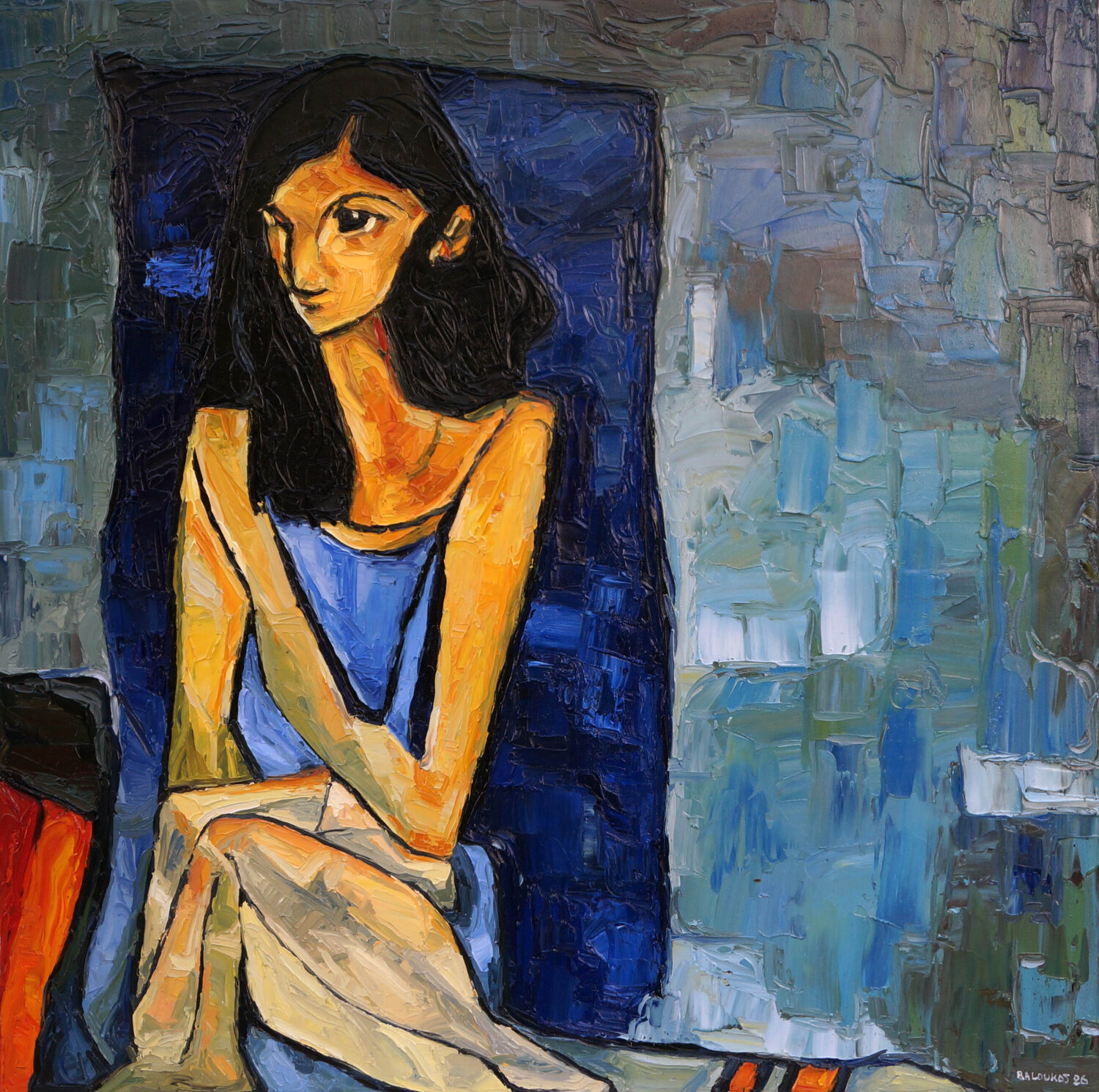 Blue Presence Christos Baloukos Original painting for sale