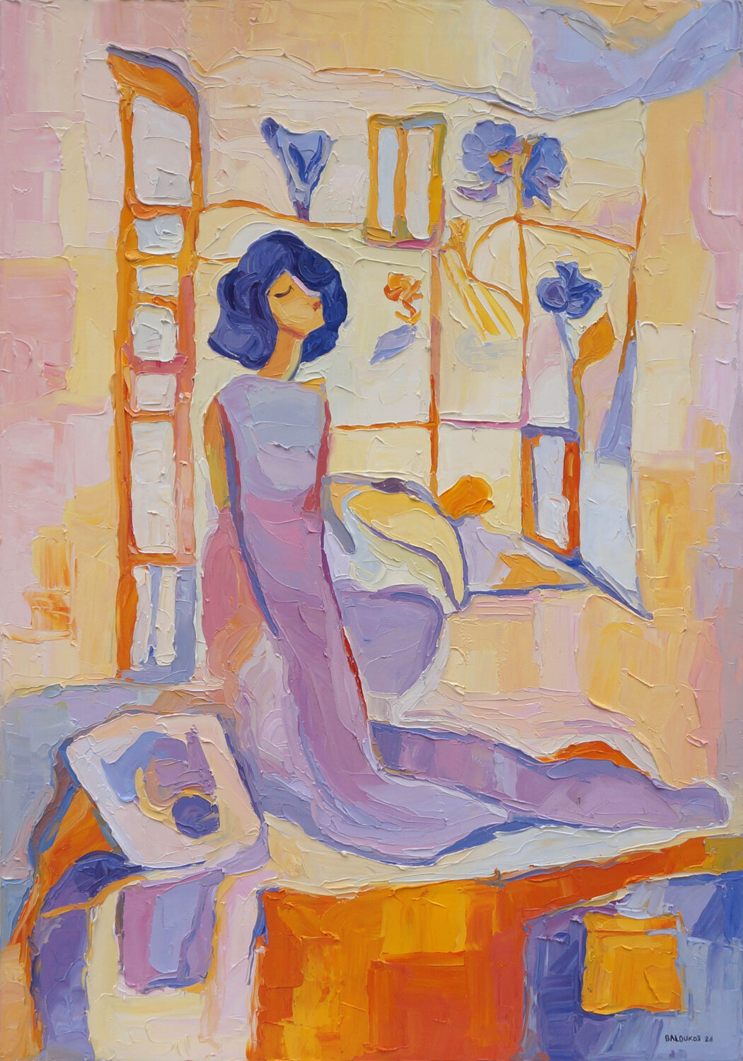 The Room Between Dreams Christos Baloukos Original painting for sale