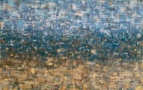 Drowned Land 01 | Doggerland | abstract landscape of the beach and the sea by Elise Eekhout, Painting for Sale on Select
