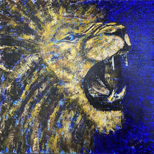 Aslan | Roaring Lion by Elise Eekhout, Painting for Sale on Select