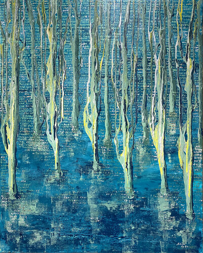 Drowned Forest 01 | Petrified trees by Elise Eekhout, Painting for Sale on Select