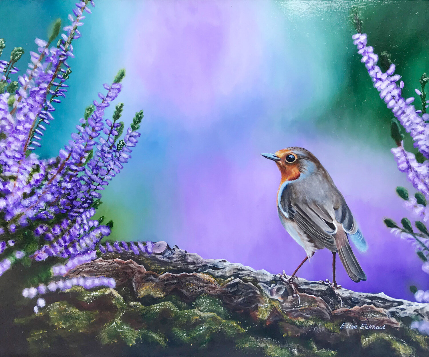 Red Robin Elise Eekhout Original painting for sale