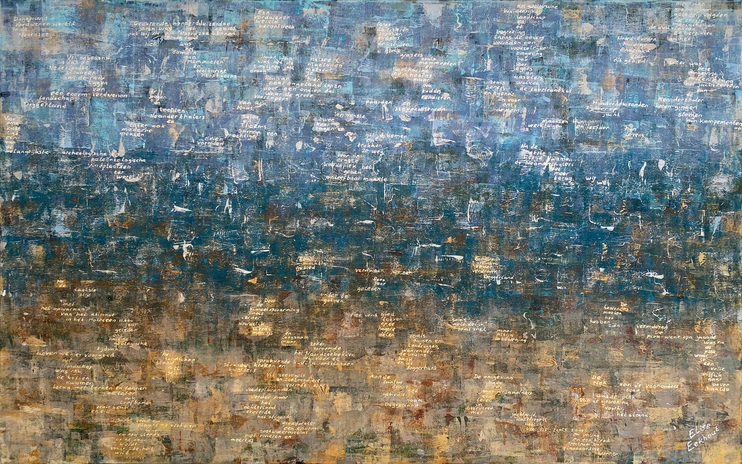 Drowned Land 01 | Doggerland | abstract landscape of the beach and the sea Elise Eekhout Original painting for sale
