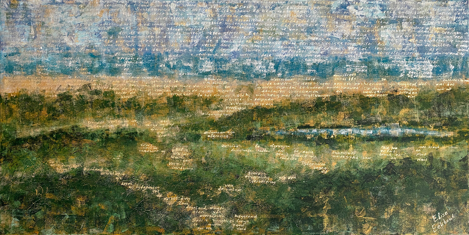 Missing Landscape 03 | abstract landscape of the beach and the sea Elise Eekhout Original painting for sale
