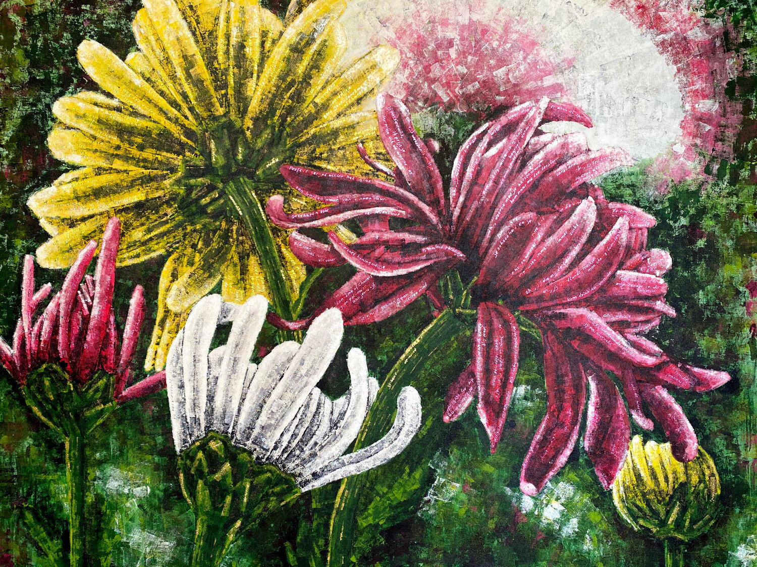 Slumber 01 | chrysanthemum floral Elise Eekhout Original painting for sale