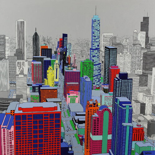 "Chicago View" by Sophia Heeres, Painting for Sale on Select