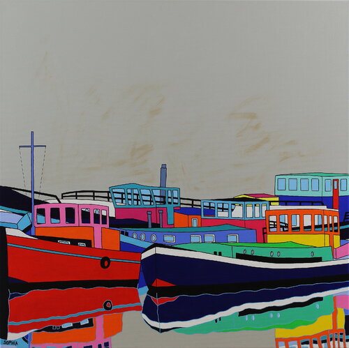 "Haven"/ Harbour by Sophia Heeres, Painting for Sale on Select