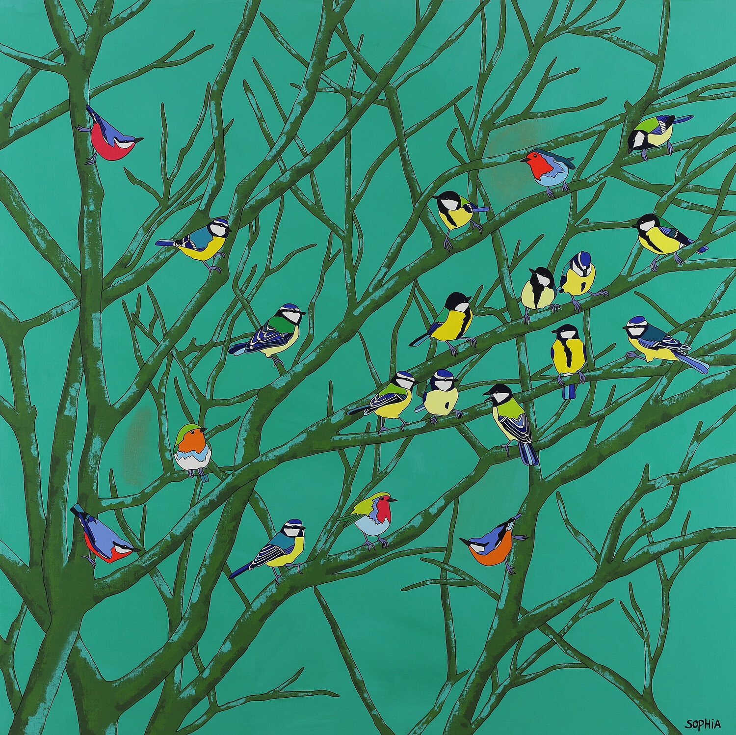 "Vogelzang" Sophia Heeres Original painting for sale