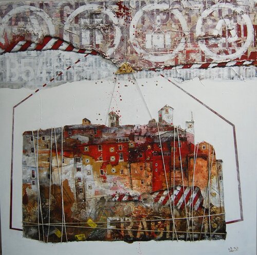 Postcard from Italy - Recycled by Fulvio Dot, Painting for Sale on Select