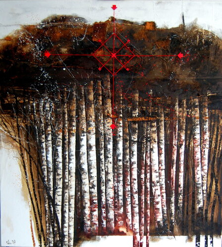 il filo rosso (criptico n.2) by Fulvio Dot, Painting for Sale on Select