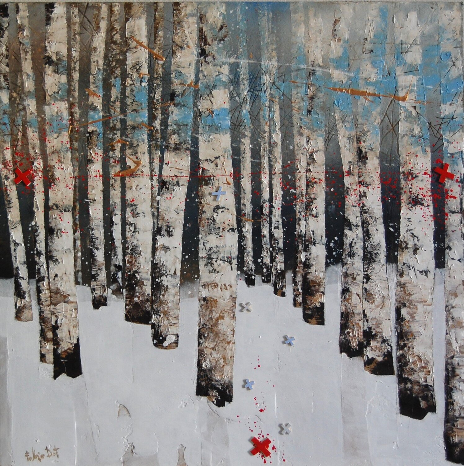 Piccole tracce su bianco n.5 Fulvio Dot Original painting for sale
