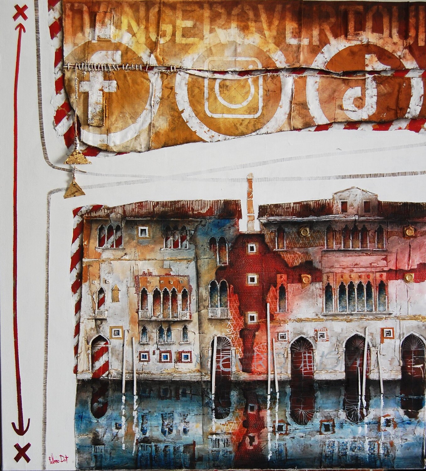 overtourism Fulvio Dot Original painting for sale