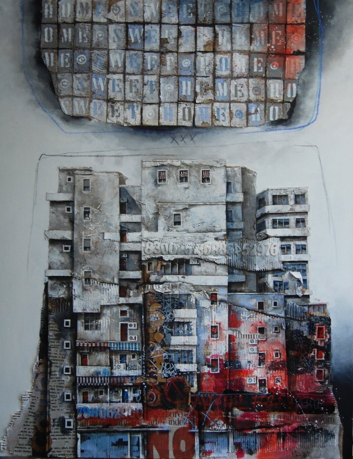 Home sweet home Fulvio Dot Original painting for sale
