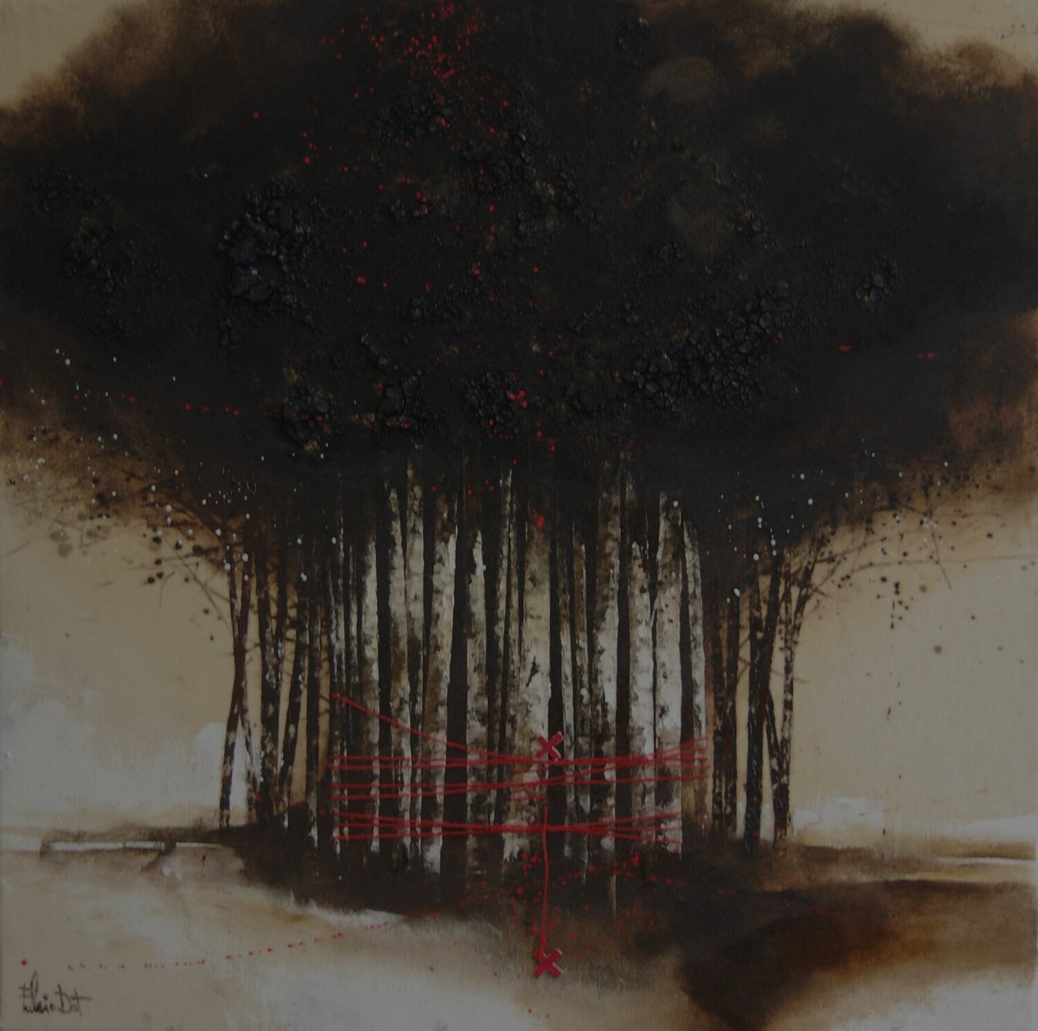 il filo rosso n.2 Fulvio Dot Original painting for sale