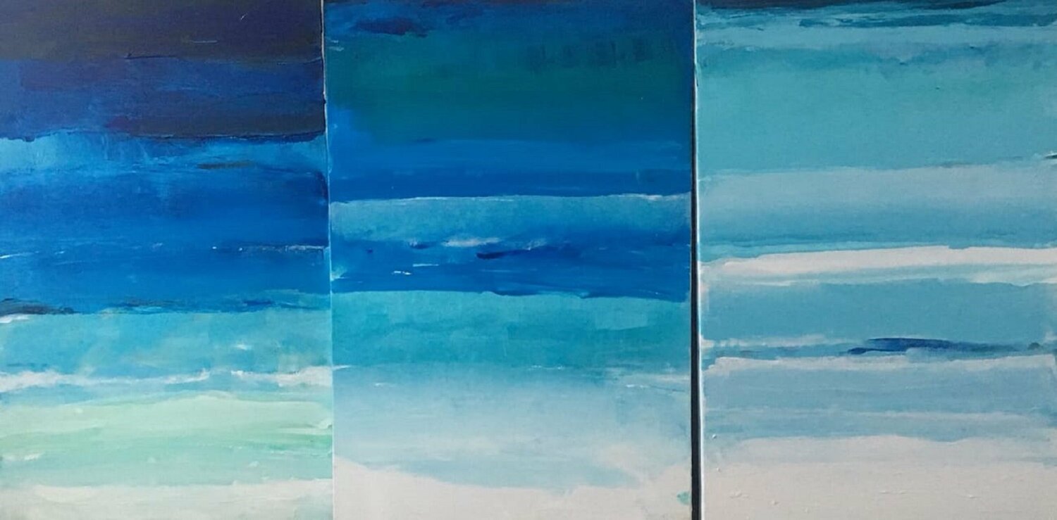 Sea (Triptych: Morning. Day. Evening) Maria (Masha) Potapenkov Original painting for sale
