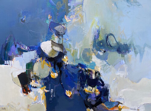 Série nympheas by Lionel Chevalier, Painting for Sale on Select