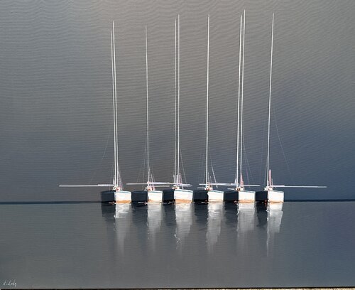 Lignes blanches by Lionel Chevalier, Painting for Sale on Select