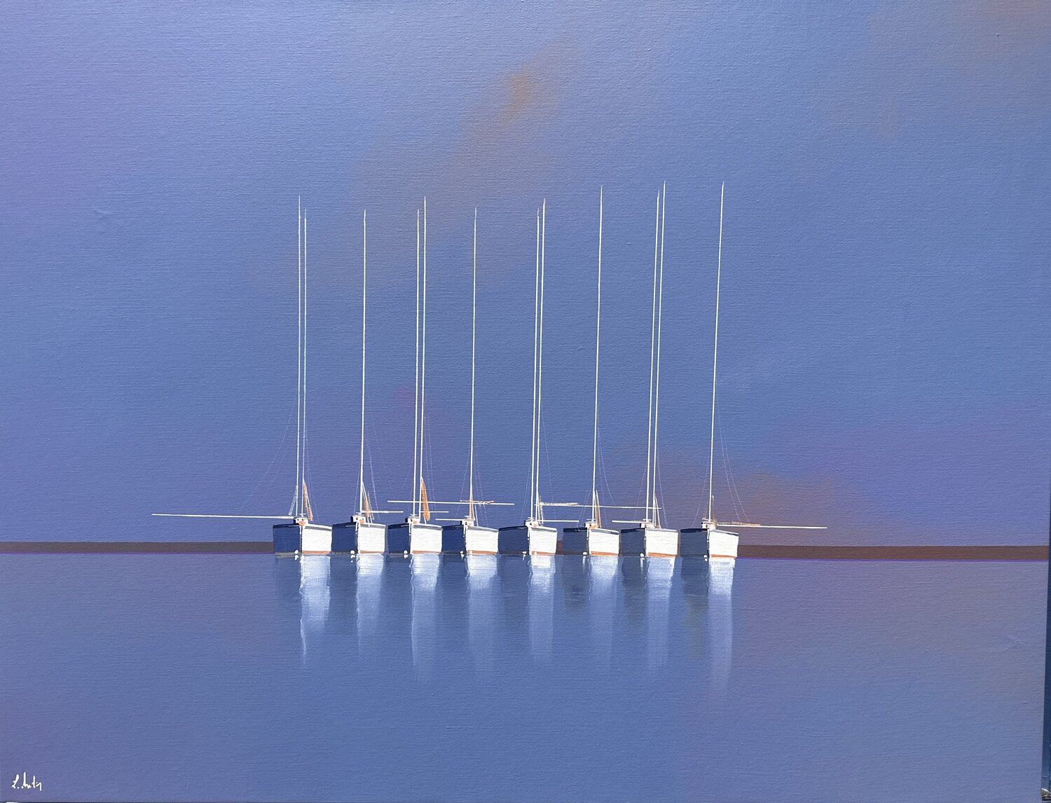 Au calme Lionel Chevalier Original painting for sale
