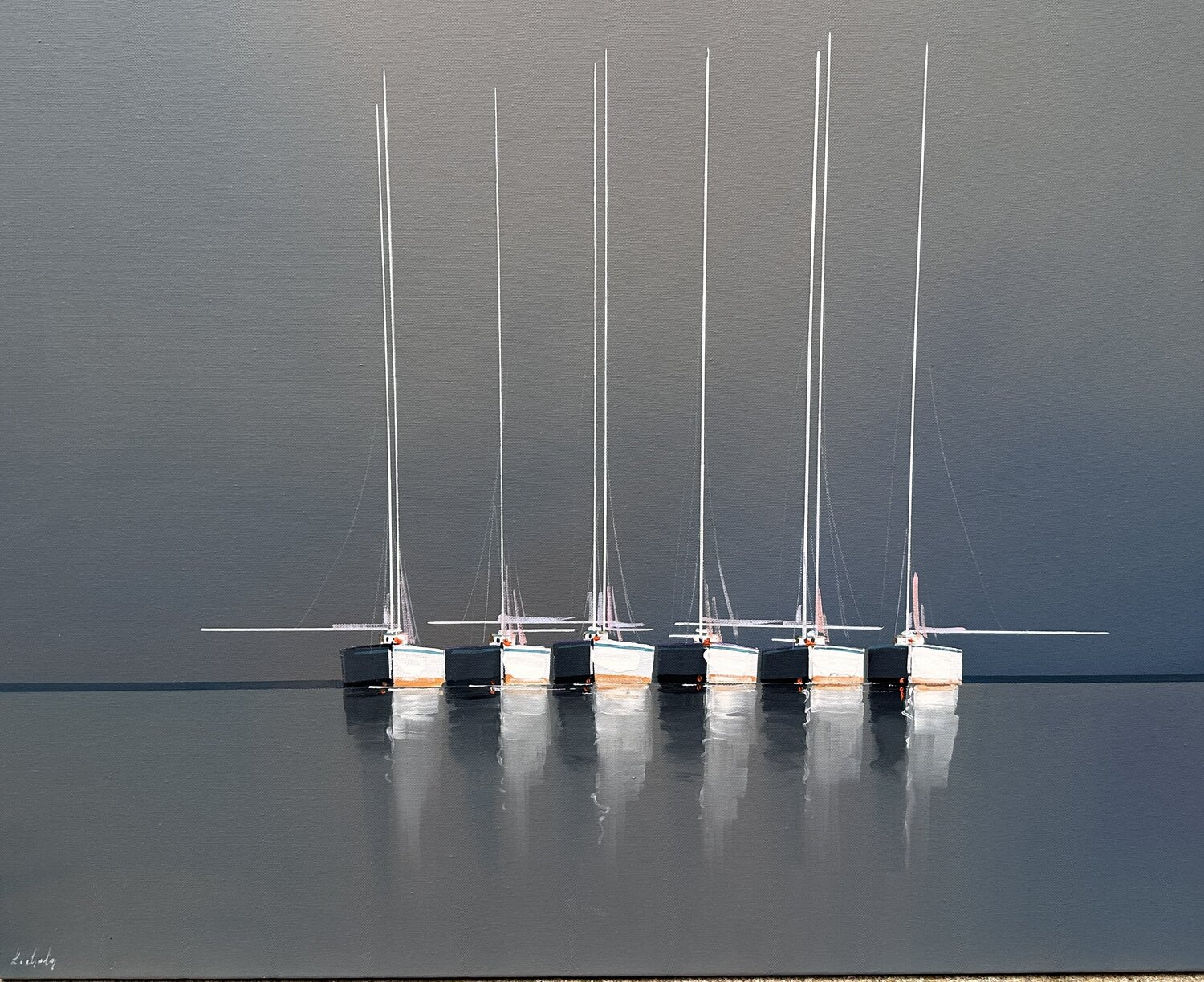 Lignes blanches Lionel Chevalier Original painting for sale