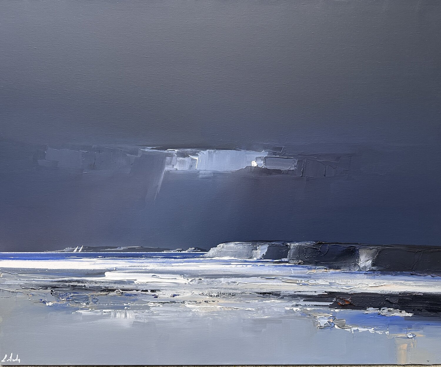 La grande plage Lionel Chevalier Original painting for sale