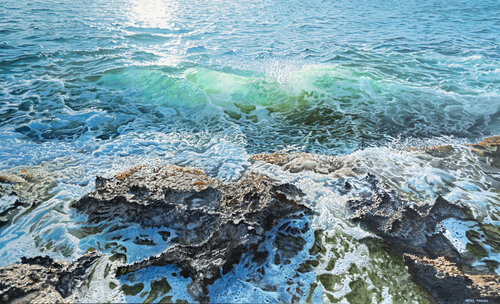 Rocas de Cala Conta 17:31 by Javier Torices, Painting for Sale on Select