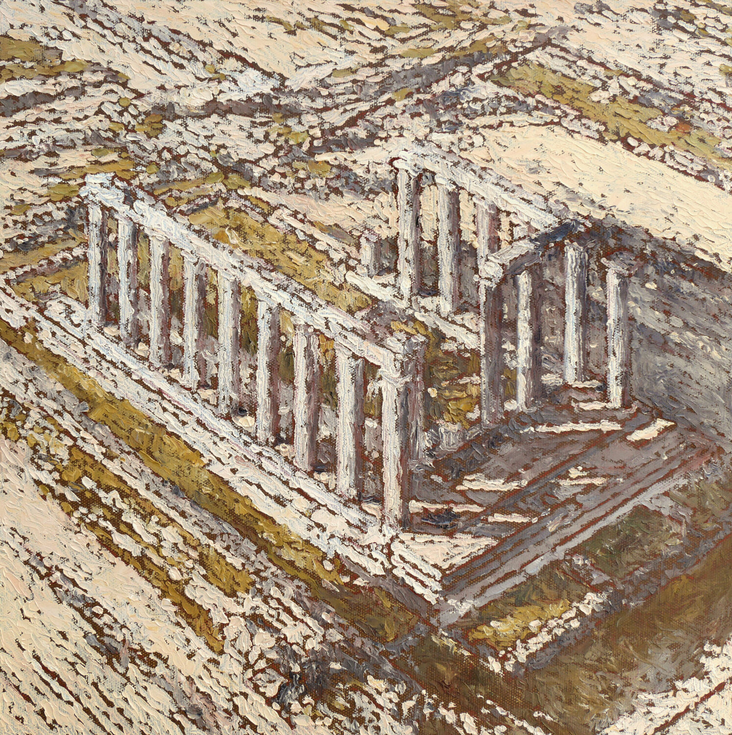 Temple de Poséidon Cap Sounion 240210 Dominique Emard Original painting for sale