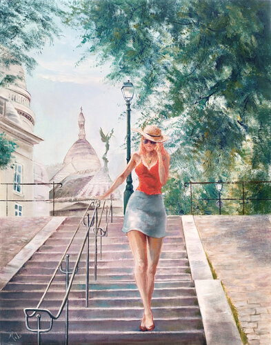 👼🏻 L'Archange de Montmartre by Isabel Mahe, Painting for Sale on Select